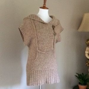Free People Knit hoodie Pullover Sweater Tan